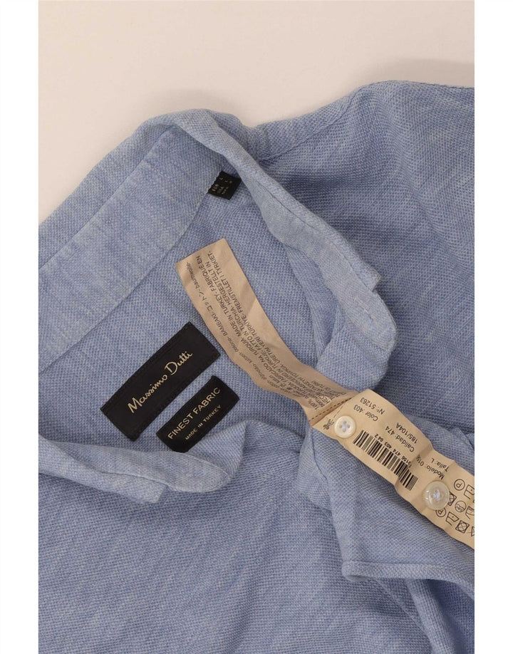 Koszula męska Massimo Dutti, duża, niebieska, bawełniana