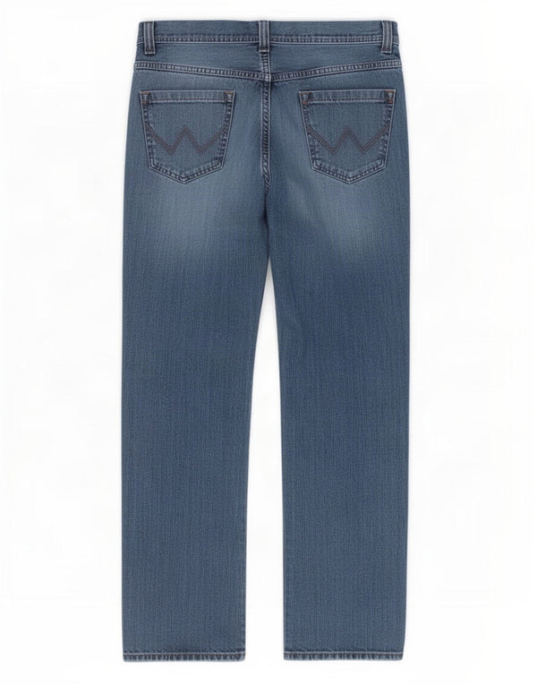 Wrangler Męskie Wesley Regular Straight Jeans W36 L32 Niebieskie bawełniane