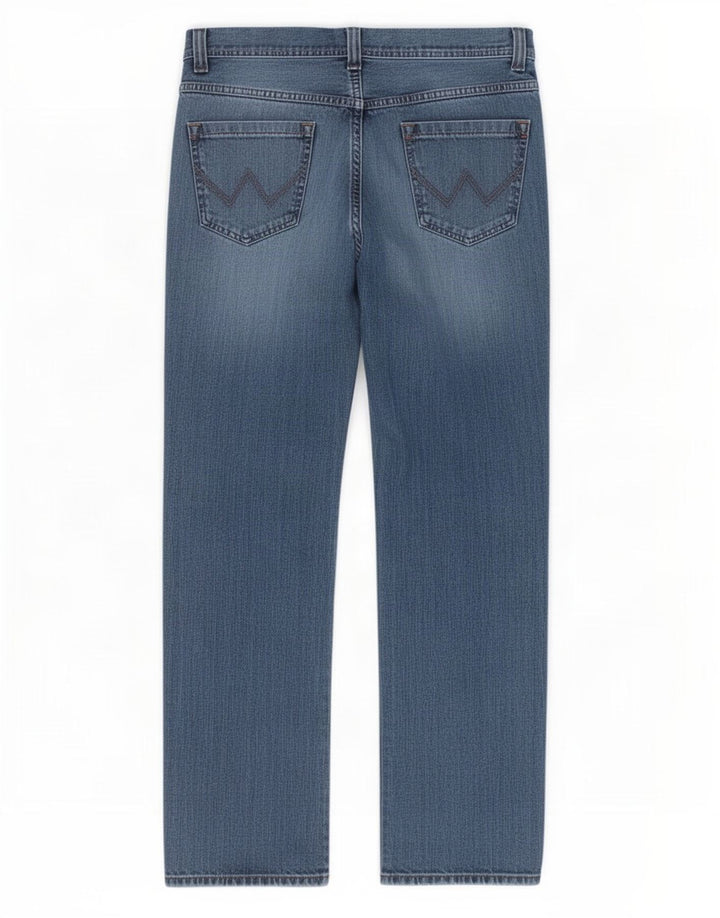 Wrangler Męskie Wesley Regular Straight Jeans W36 L32 Niebieskie bawełniane