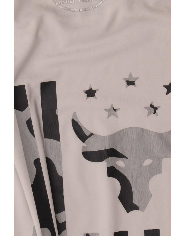 Męska koszulka z grafiką Under Armour Heat Gear, średnia, biała, poliestrowa