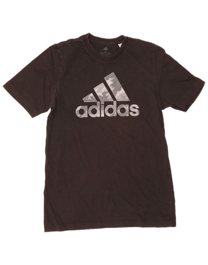 Męska koszulka z grafiką Adidas, mała, czarna, bawełniana