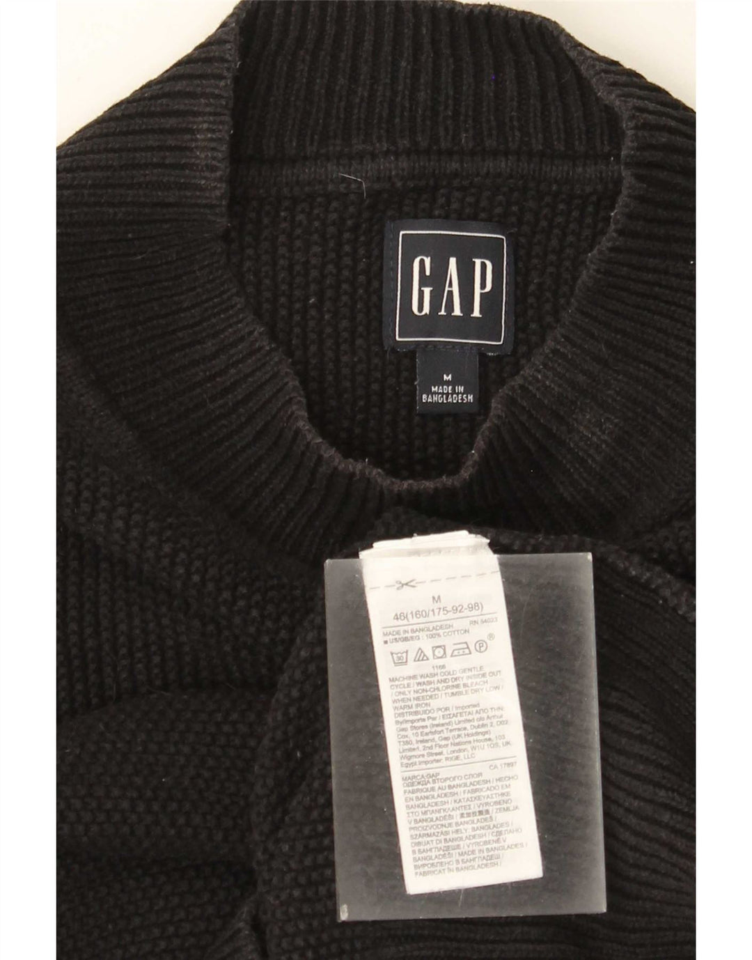 Sweter damski Gap z golfem UK 14, średni czarny, bawełniany
