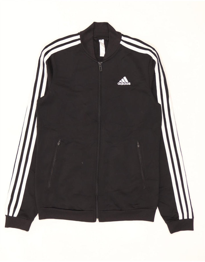 Damska kurtka dresowa ADIDAS UK 4/6 XS, czarny poliester