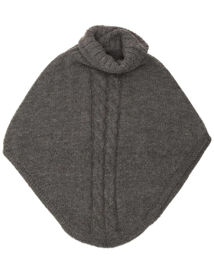 Vintage damski sweter poncho w jednym rozmiarze, szary