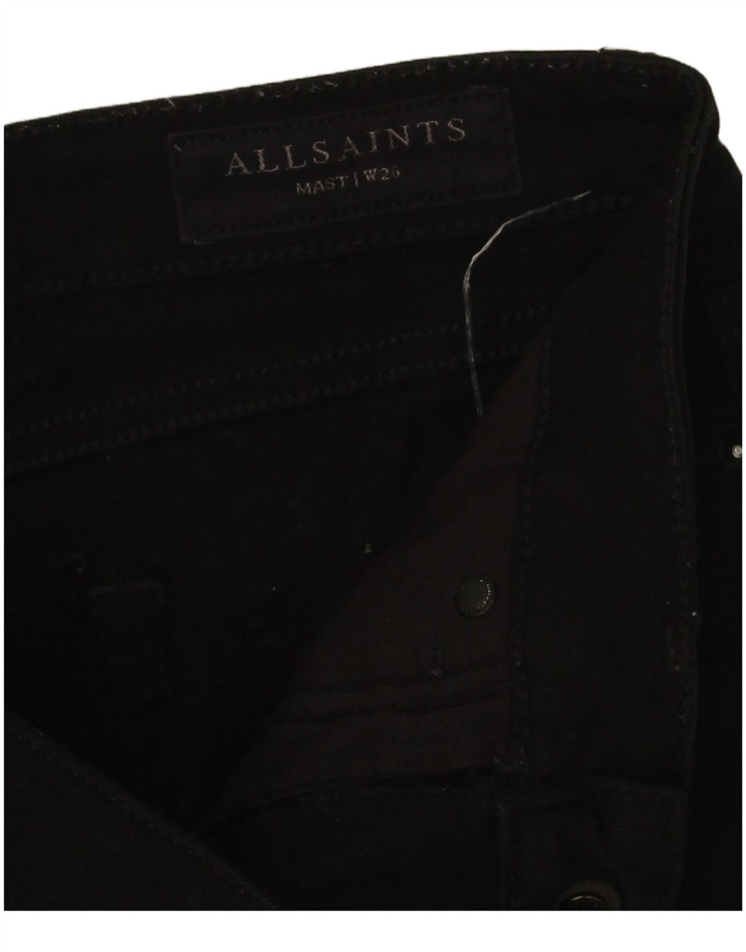 Damskie jeansy Skinny All Saints W26 L28 Czarne bawełniane
