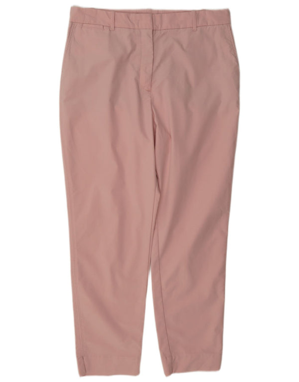 Marks & Spencer Damskie spodnie chino z wysokim stanem UK 14, duże, W32 L28, różowe