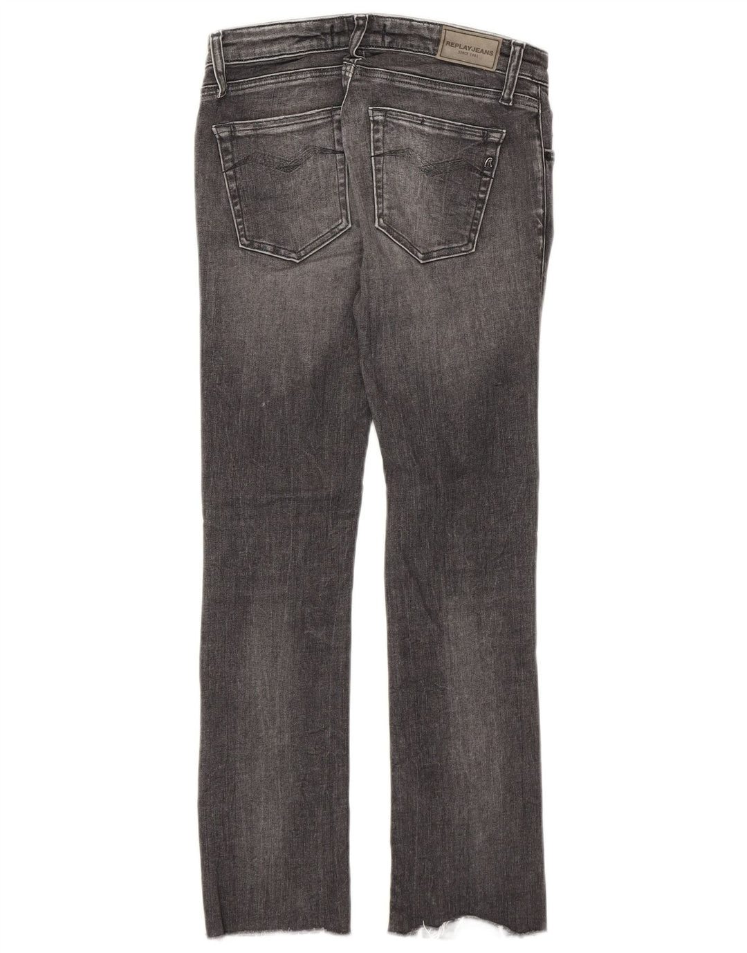 Damskie jeansy Replay Crop W24 L24 Szara bawełna