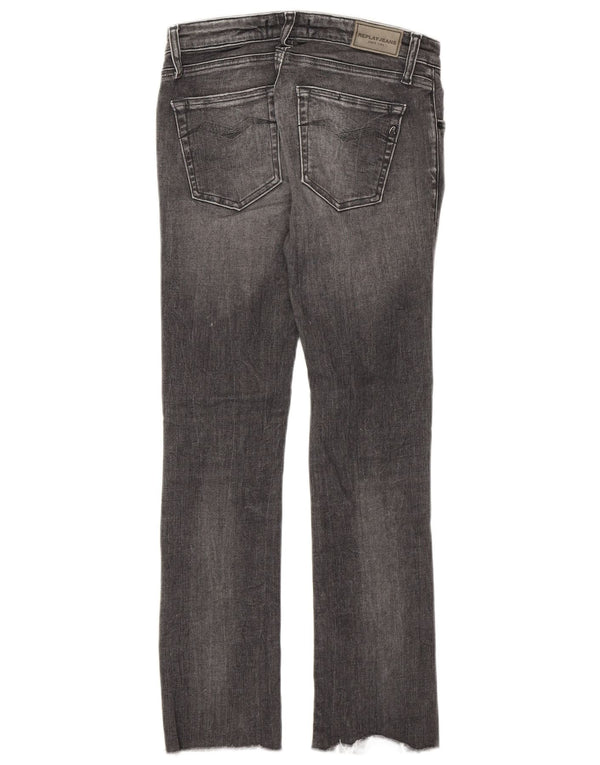 Damskie jeansy Replay Crop W24 L24 Szara bawełna
