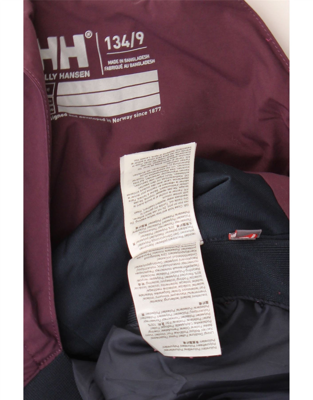 Spodnie narciarskie Helly Hansen dziewczęce 8-9 lat Fioletowy poliester z blokami kolorów