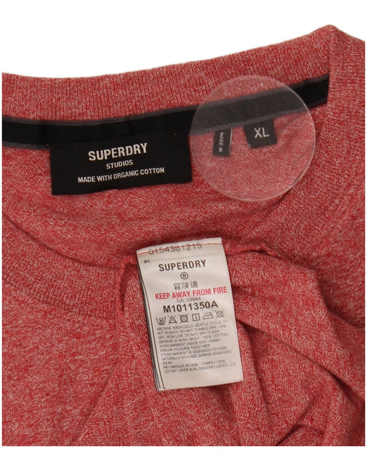 T-shirt męski Superdry XL, bawełniany w czerwone plamki