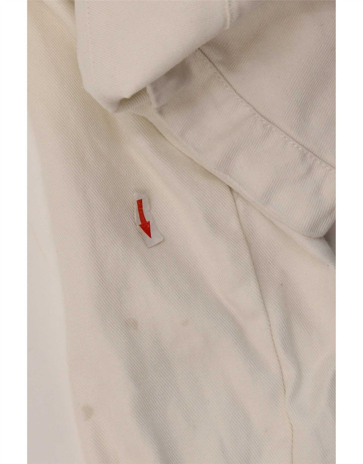 Kurtka damska Zara Otwarte Bolero UK 12 Średnia Biała Bawełna