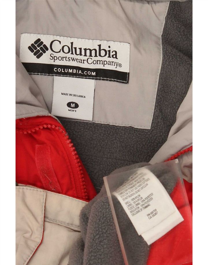 Męska kurtka narciarska z kapturem Columbia UK 38 Nylon w kolorze średniej czerwieni
