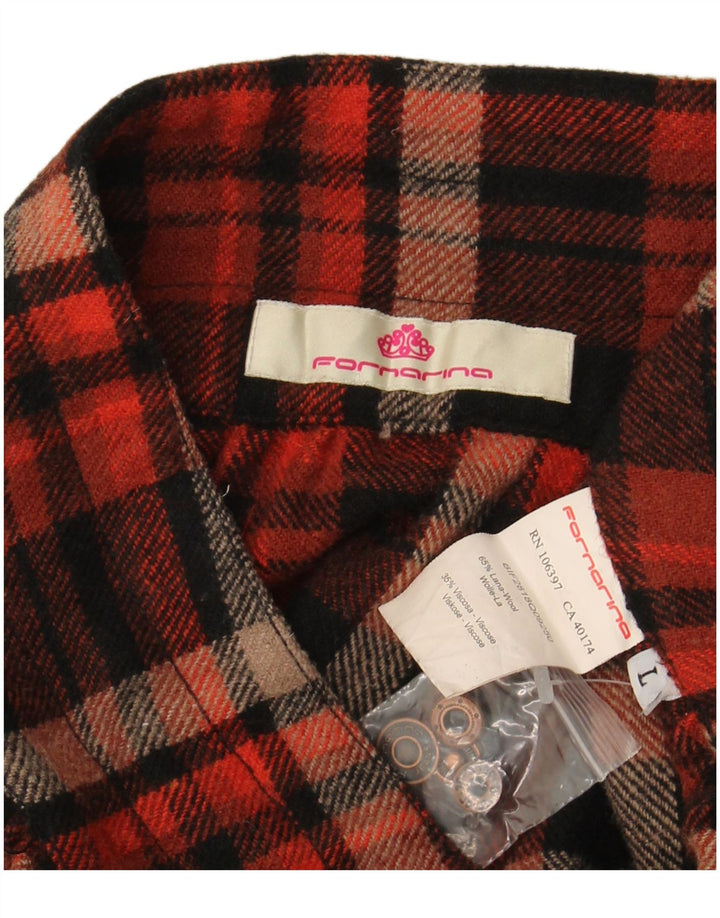 FORNARINA Damska spódnica bąbelkowa duża W34 wełniana wielokolorowa krata