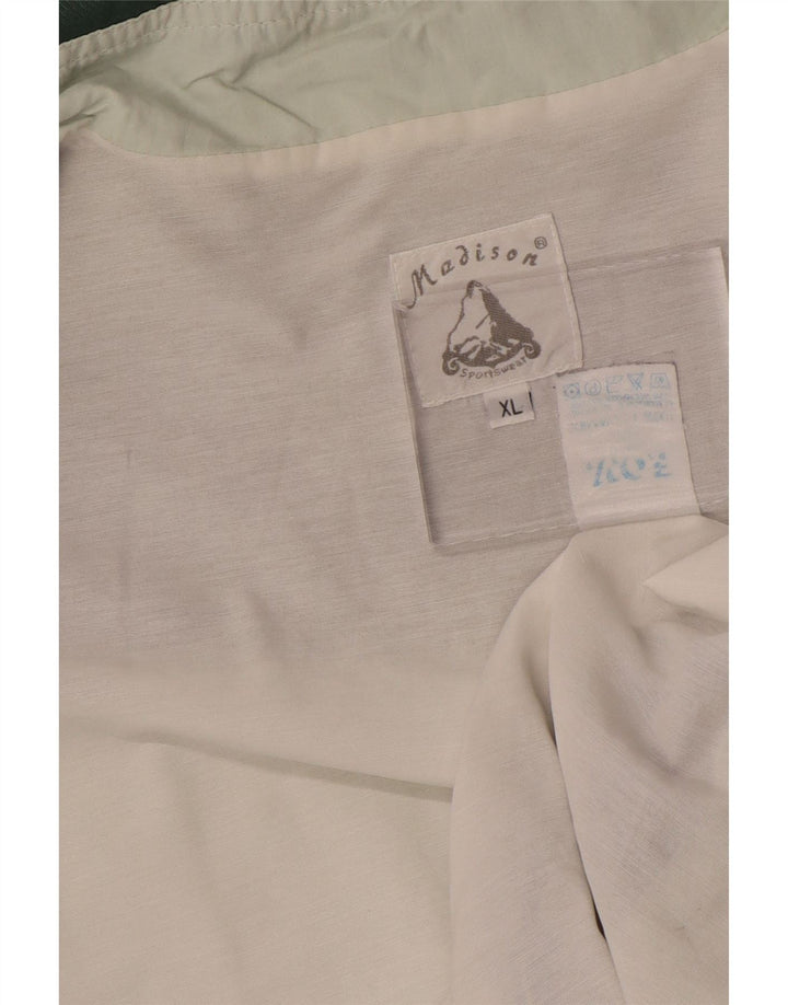 Madison Męska kurtka dresowa XL, zielona, z blokami kolorów, poliamidowa, sportowa