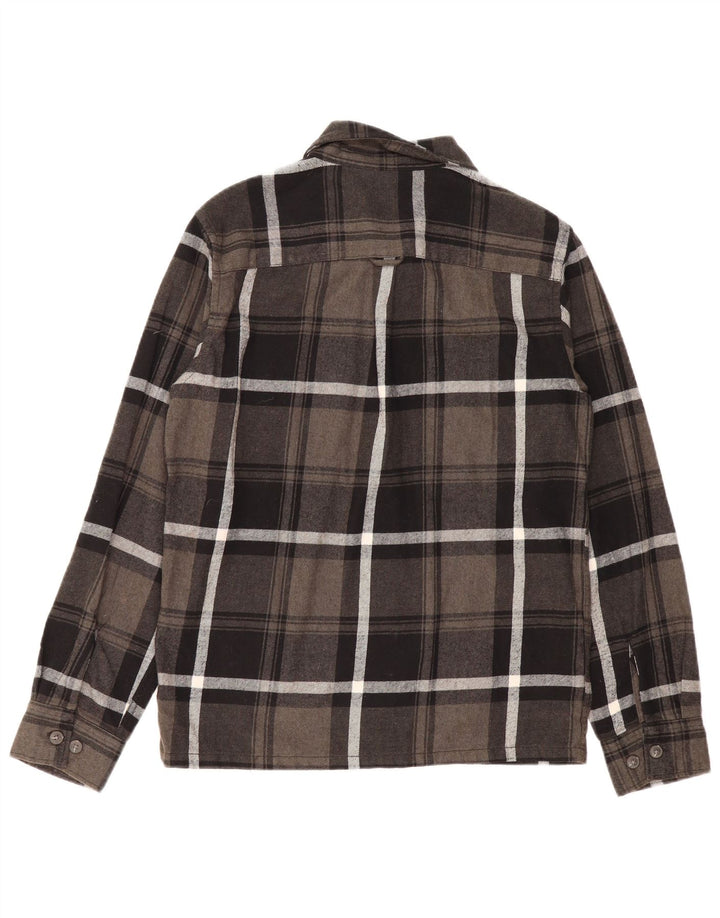 Męska koszula flanelowa Jack & Jones w małą szarą kratę, bawełniana