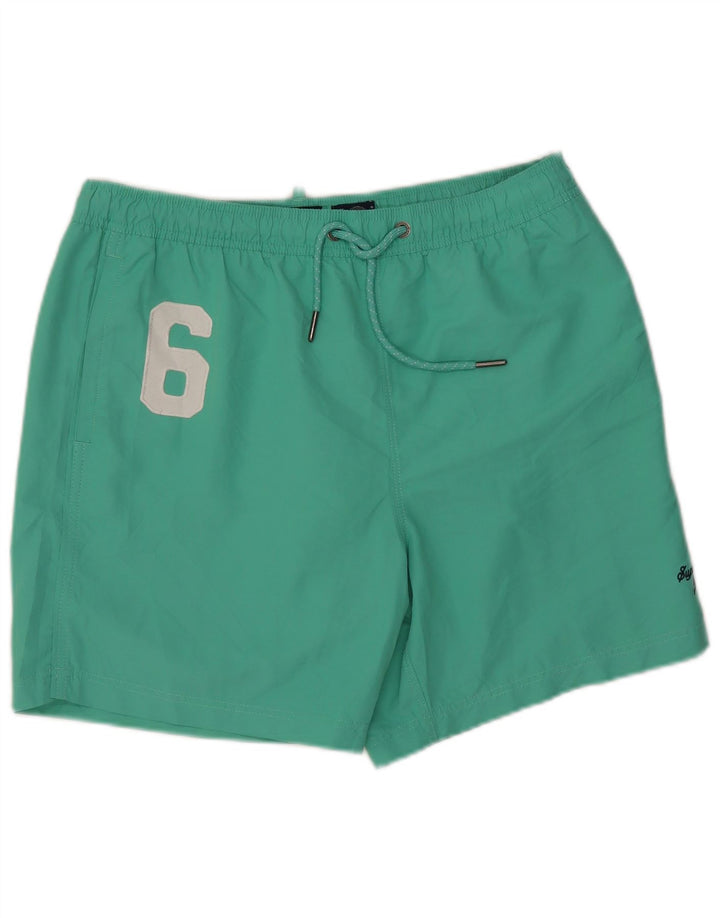 Męskie spodenki kąpielowe Superdry Graphic XL, zielone, poliestrowe