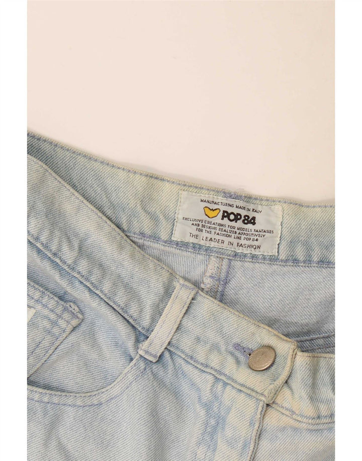 Damskie spodenki jeansowe POP 84 W28 średni niebieski