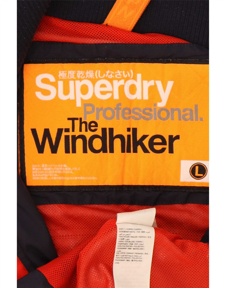 Męska kurtka przeciwdeszczowa Superdry The Windhiker UK 40, duża, granatowa, nylonowa