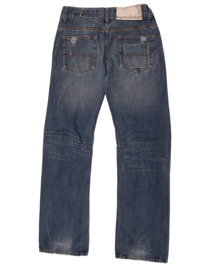Męskie proste dżinsy Superdry W28 L33 Niebieskie, bawełniane