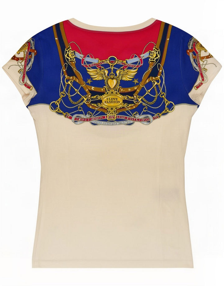 Damska koszulka z grafiką Moschino Top IT 44 Medium White