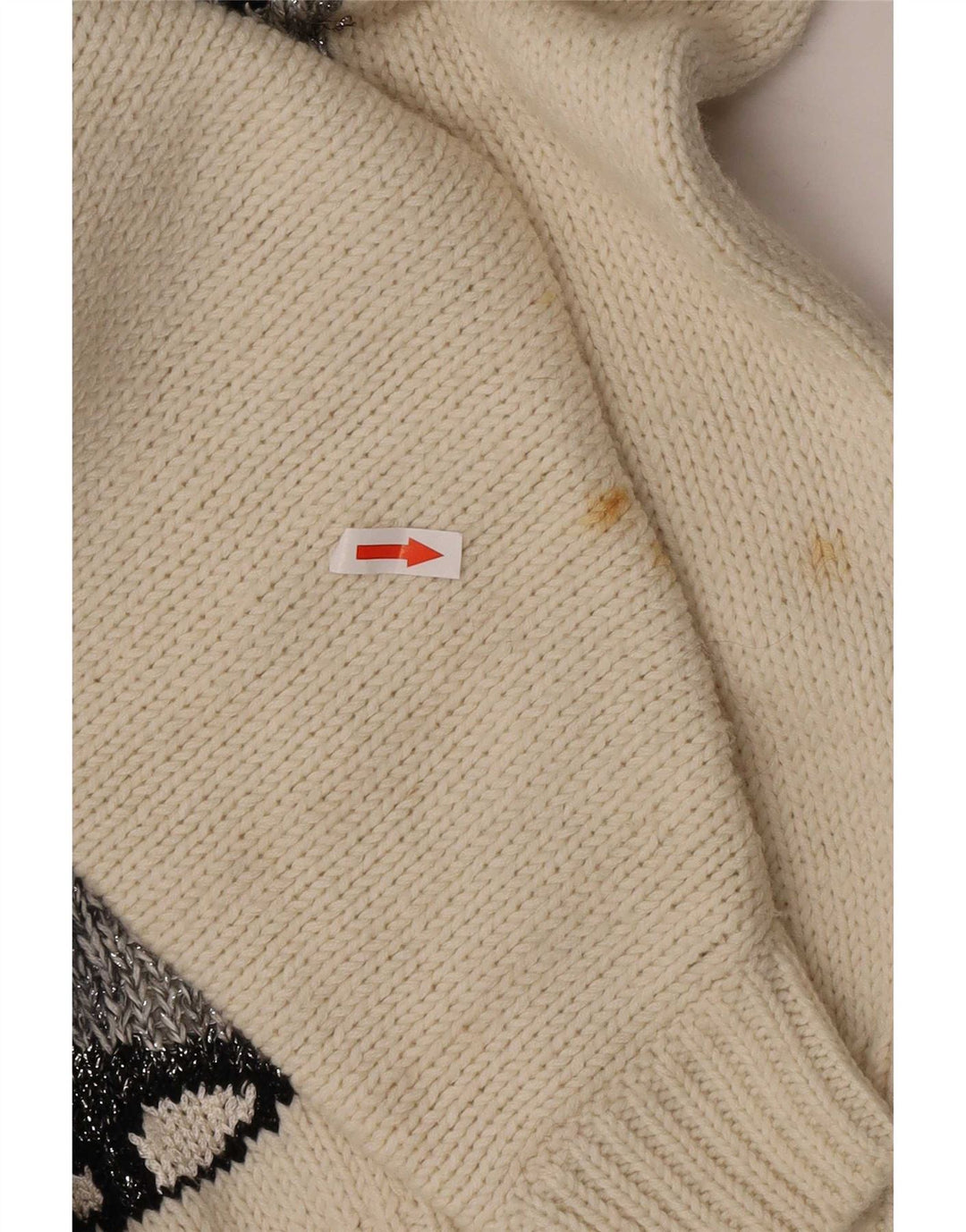 Sweter damski w stylu vintage, zapinany na guziki, UK 16, duży, w kolorze złamanej bieli
