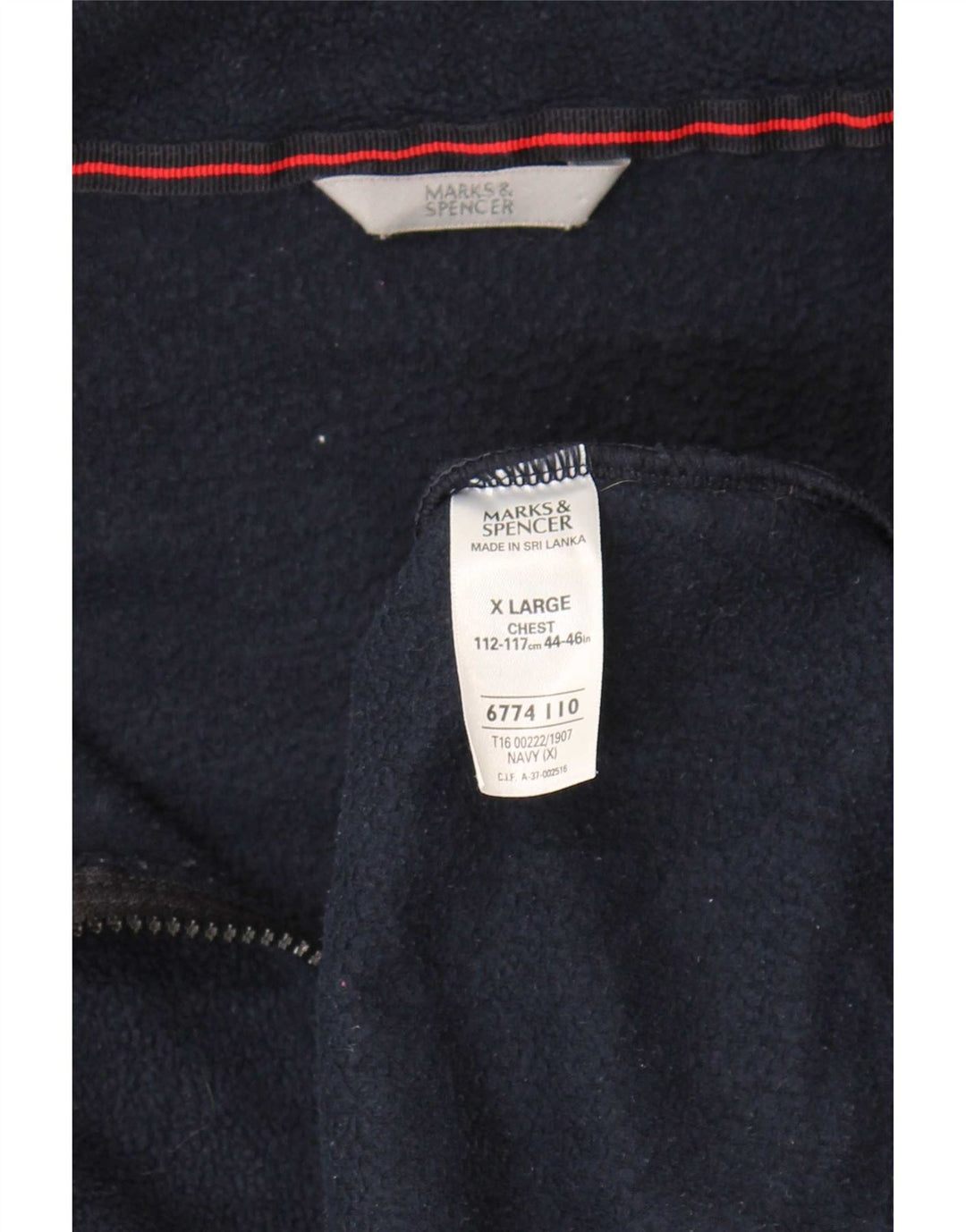 Męska kurtka polarowa Marks & Spencer UK 42 XL, granatowa, poliestrowa
