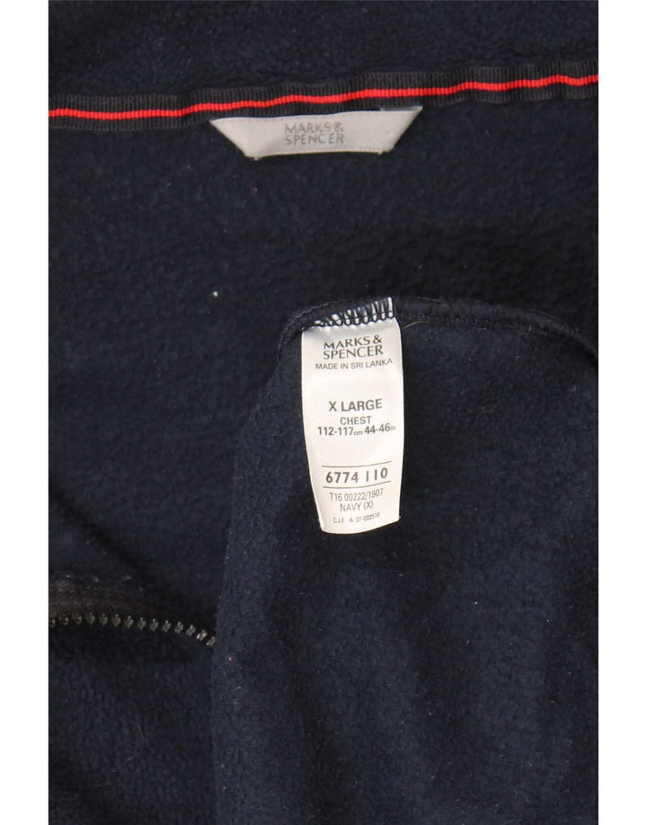 Męska kurtka polarowa Marks & Spencer UK 42 XL, granatowa, poliestrowa