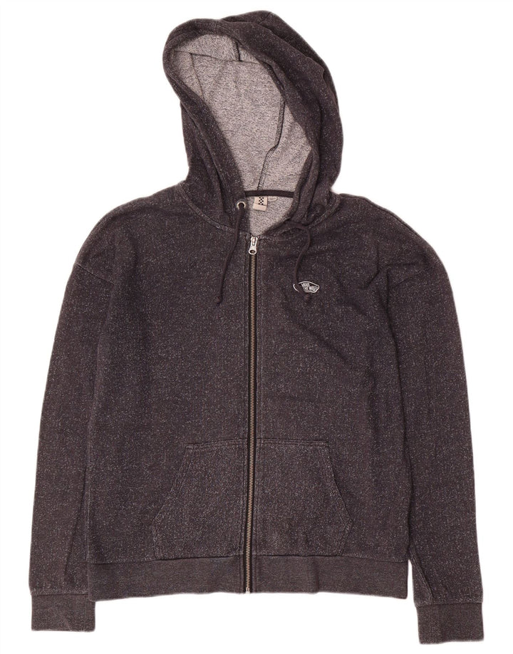 Męski sweter Vans z kapturem i zamkiem, mały, szary, z bawełny w cętki