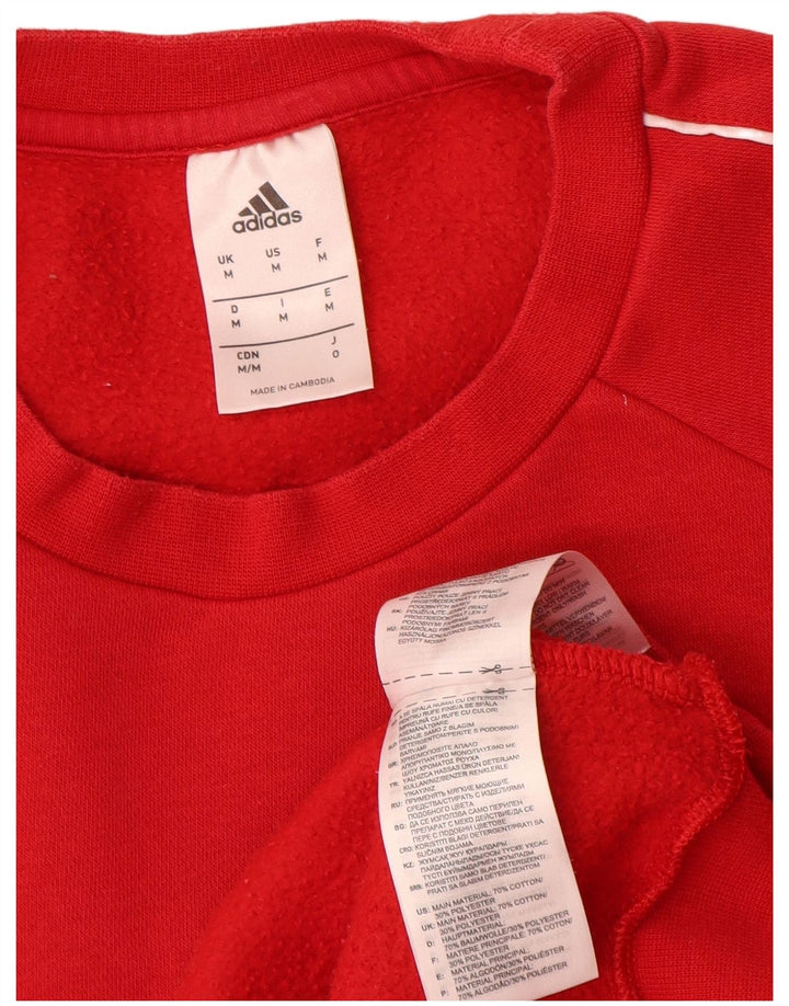 Męska bluza Adidas z grafiką, średnio czerwona, bawełniana