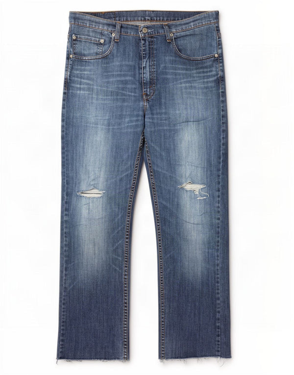Męskie jeansy Levi's 752 w trudnej sytuacji W36 L28 Niebieska bawełna