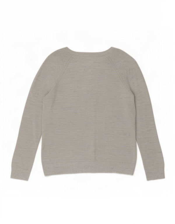 Sweter damski Gap z dekoltem w kształcie litery V, UK 18 XL, szary, bawełniany w plamki