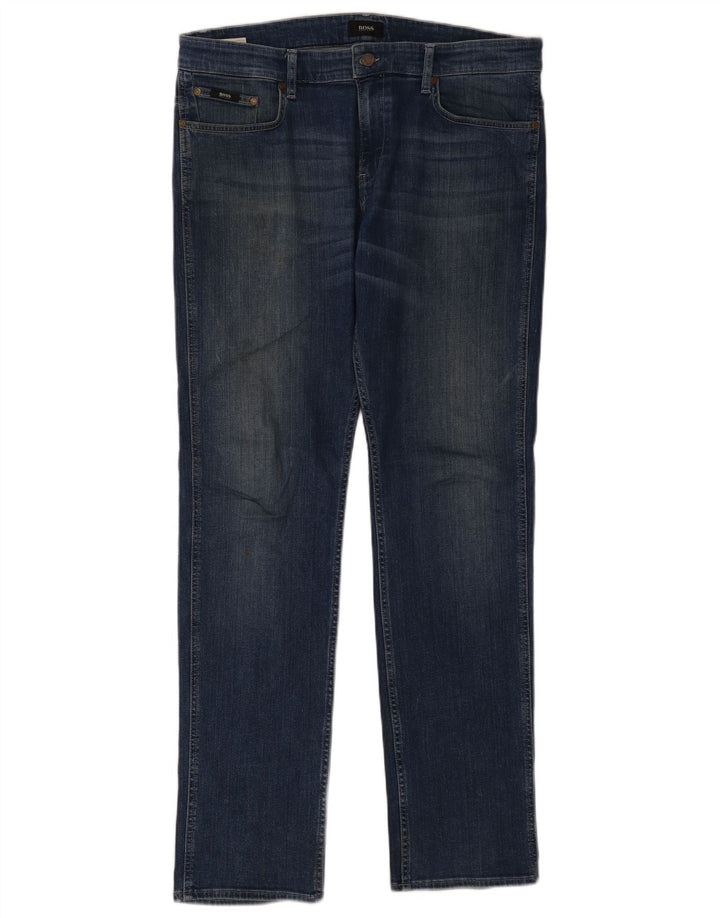 Męskie jeansy slim Hugo Boss W34 L32 Niebieskie bawełniane