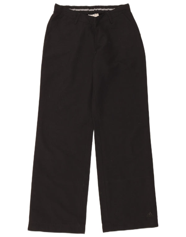 Damskie spodnie Adidas z długimi szerokimi nogawkami UK 10 Small W30 L34 Czarne sportowe