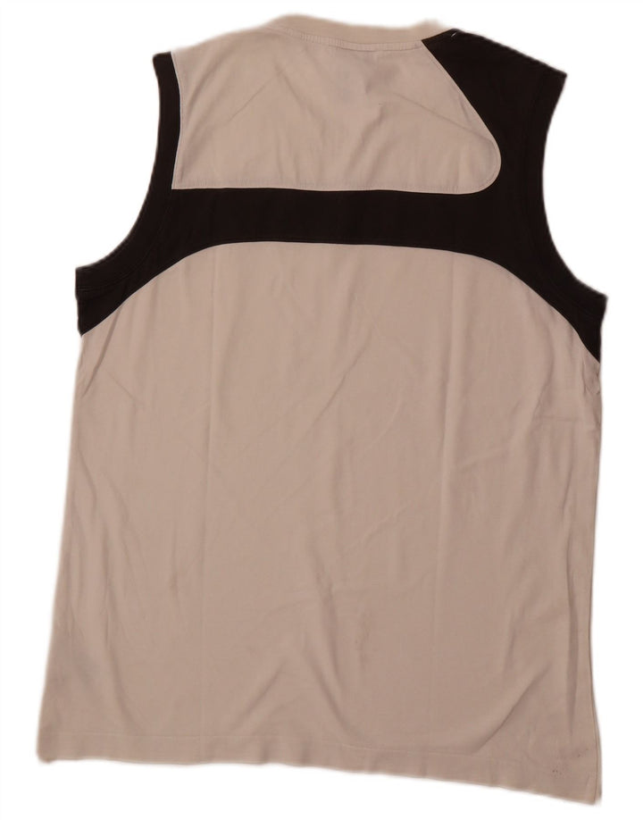 Męska kamizelka ADIDAS, duża, biała, bawełniana w bloki kolorów