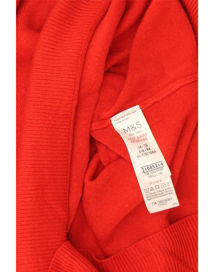 Marks & Spencer Damski sweter oversize z dekoltem w łódkę, UK 16, duży czerwony