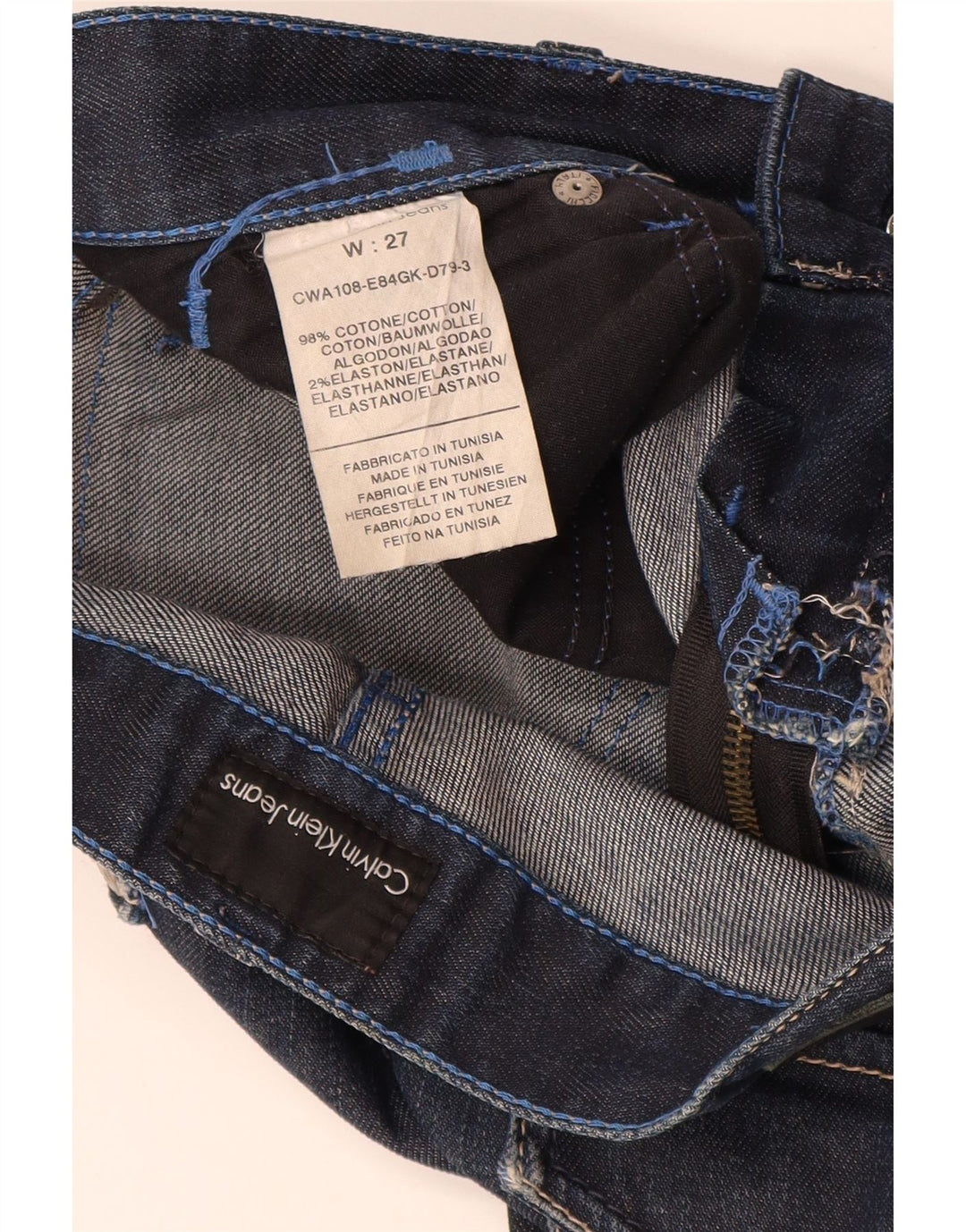 Damskie jeansy Calvin Klein W27 L29 Granatowe, bawełniane