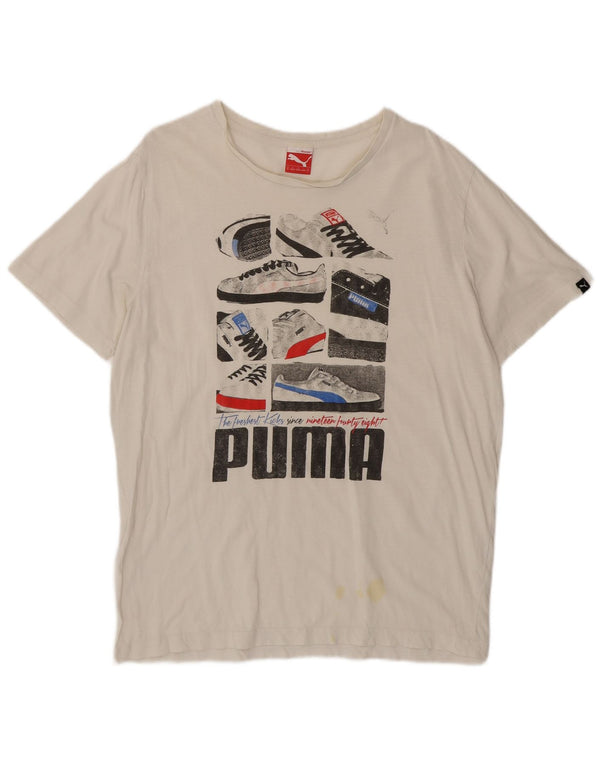 Męska koszulka z grafiką Puma XL, biała