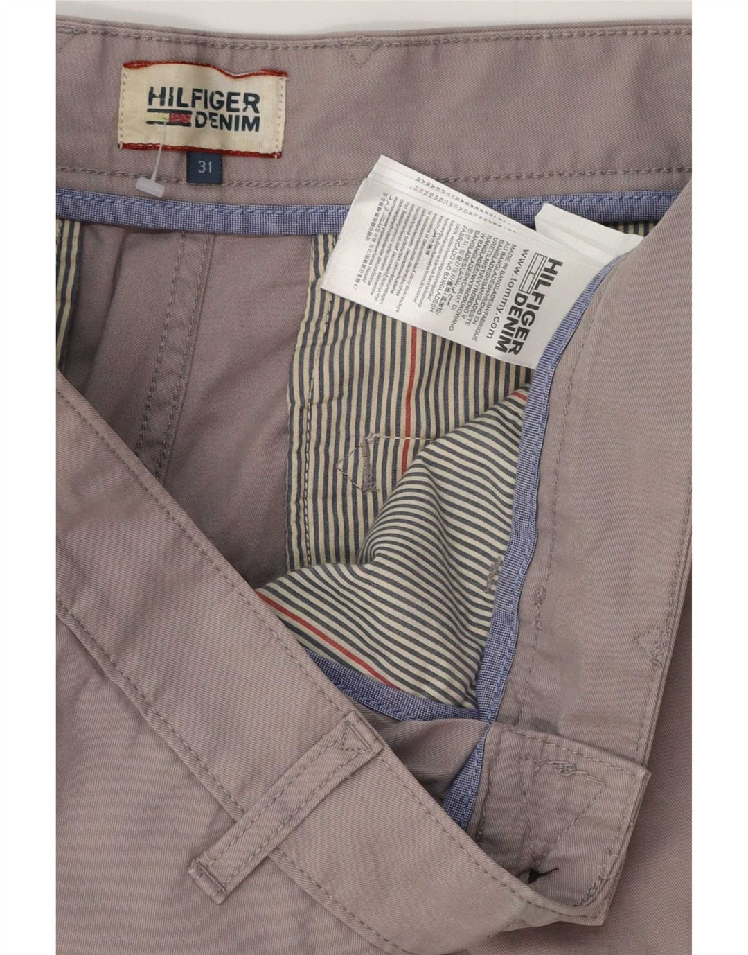 Męskie spodenki chino Tommy Hilfiger W31 średnioszare, bawełniane