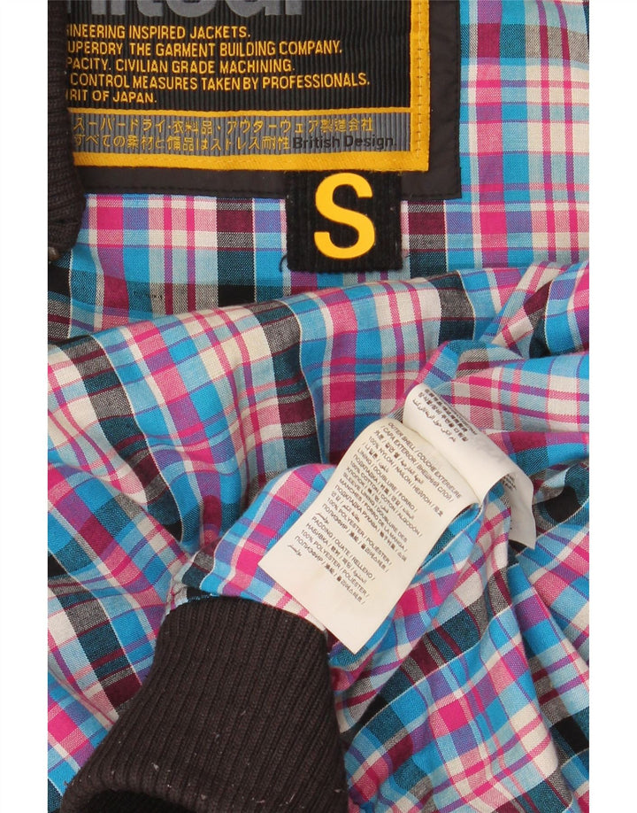 Damska pikowana kurtka użytkowa Superdry UK 10, mała, czarna, nylonowa