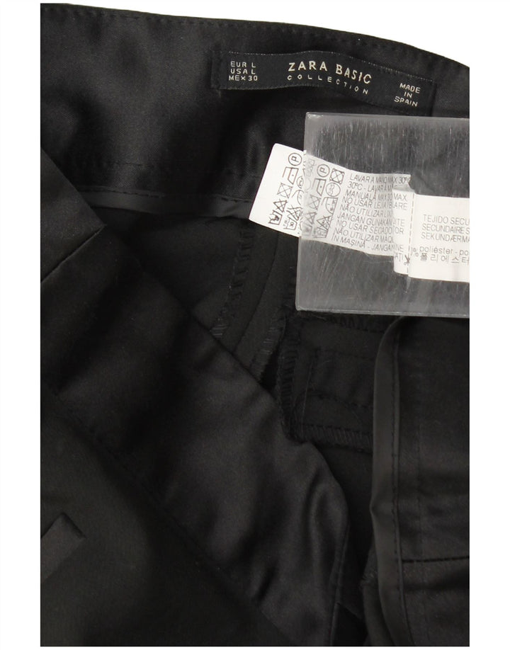 Damskie spodnie typu slim casual Zara, duże, W30 L29, czarny poliester