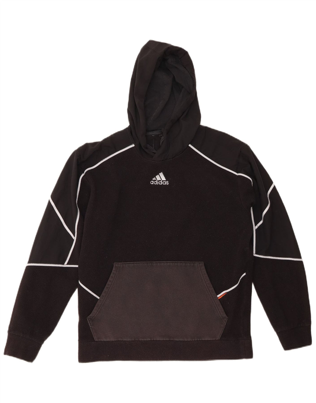 Męski sweter polarowy z kapturem ADIDAS, mały, czarny, poliestrowy