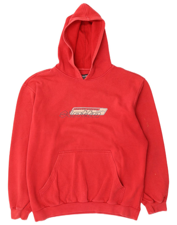 Męski sweter z kapturem Lotto Graphic UK 42/44 XL czerwony