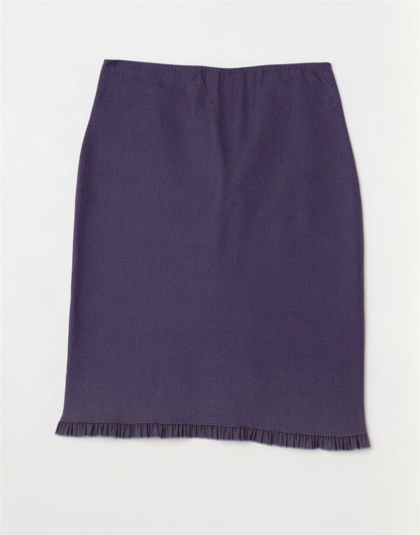 Prosta spódnica damska Vintage UK 12 Medium W30 Fioletowa wiskoza