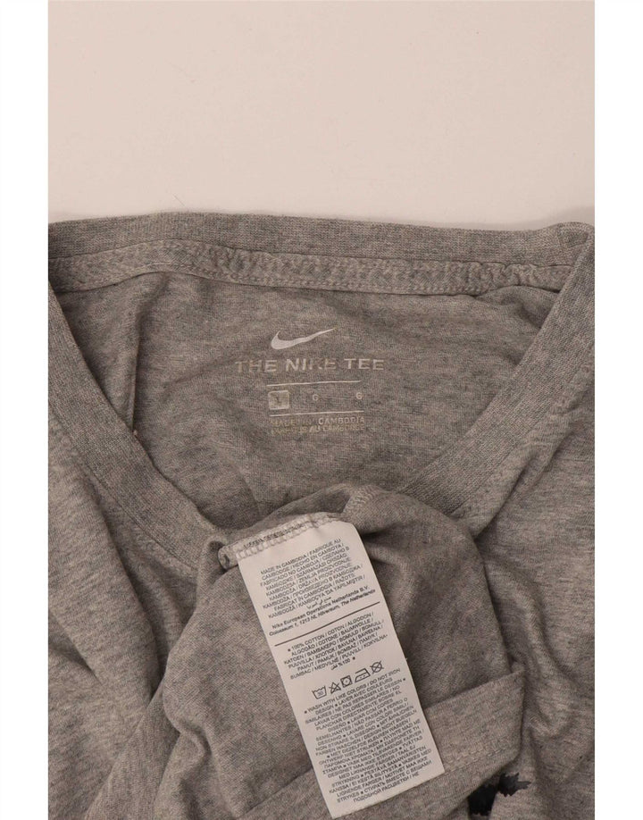 Męski T-shirt z grafiką Nike, duży, szary, bawełniany