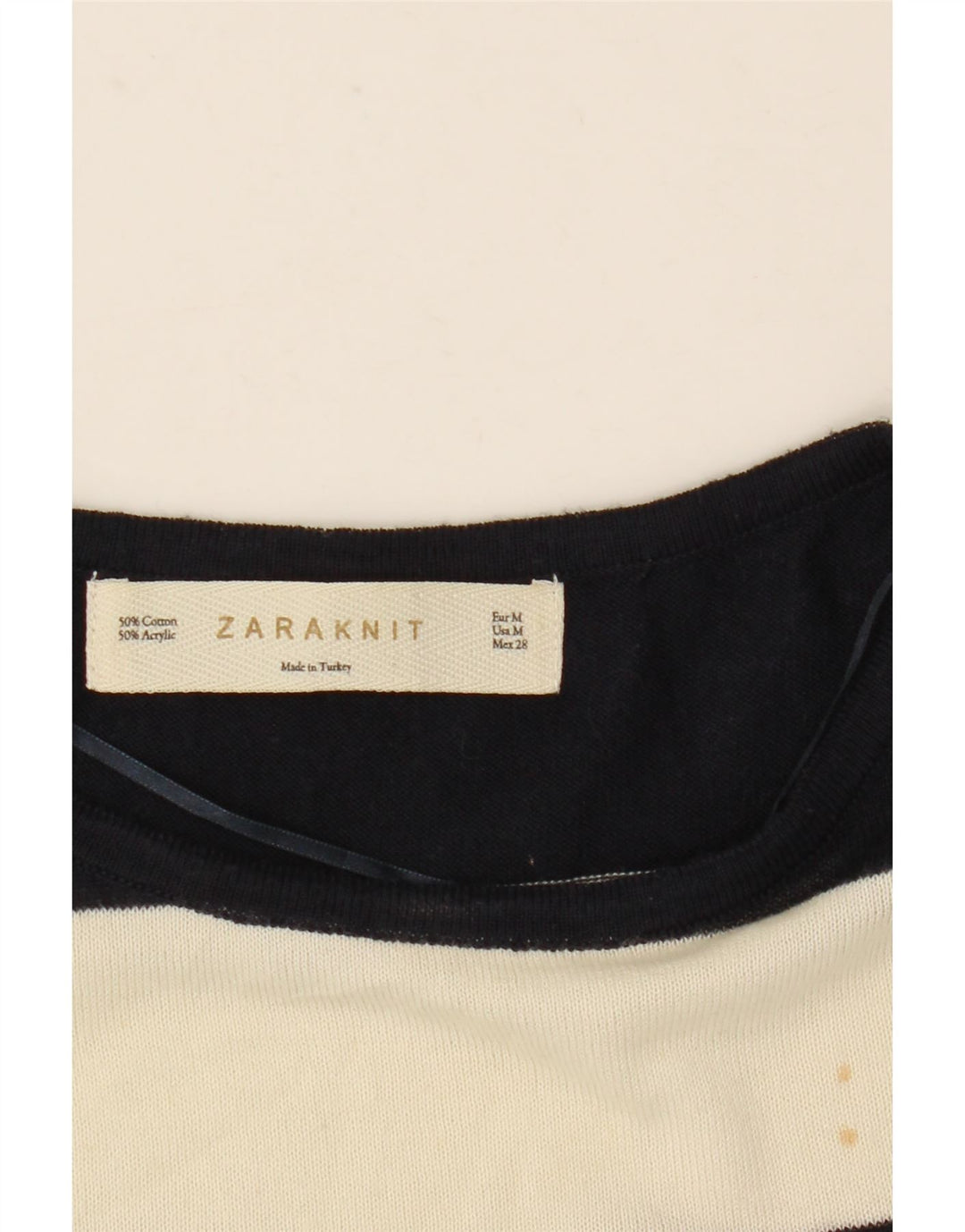 Damska bluzka oversize z rękawem 1/2 Zara UK 12 w średnie białe paski