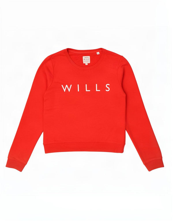 Damska bluza z grafiką Jack Wills, UK 10, mała, czerwona bawełna