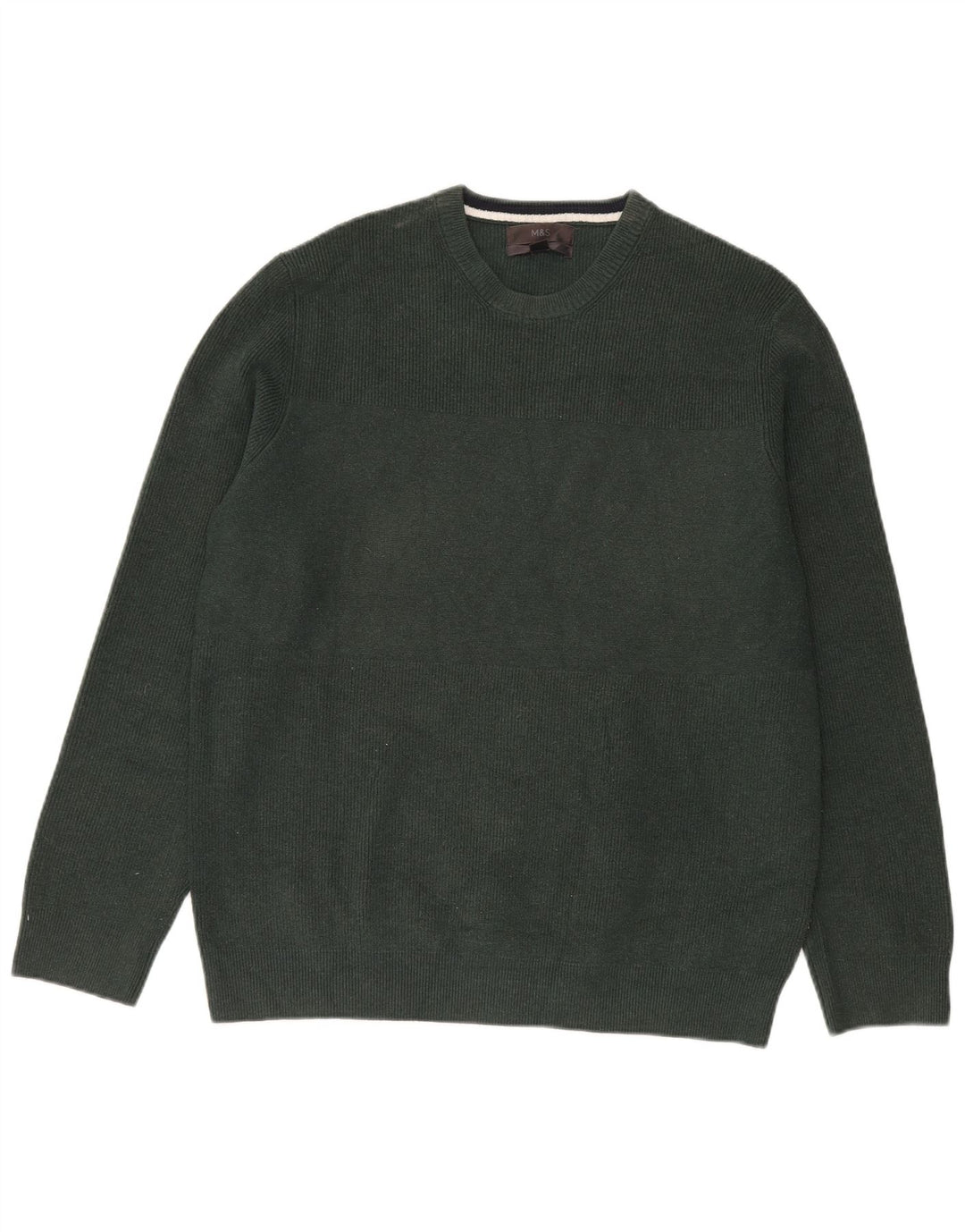 Marks & Spencer Męski sweter z okrągłym dekoltem XL, zielony, poliester