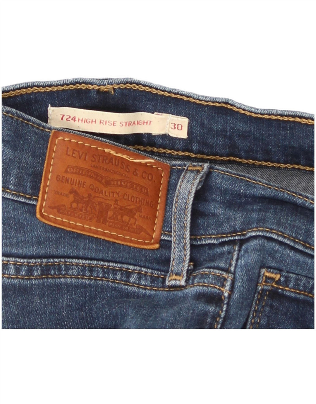 Damskie jeansy Levi's 724 z wysokim stanem i prostym W30 L30 Niebieskie
