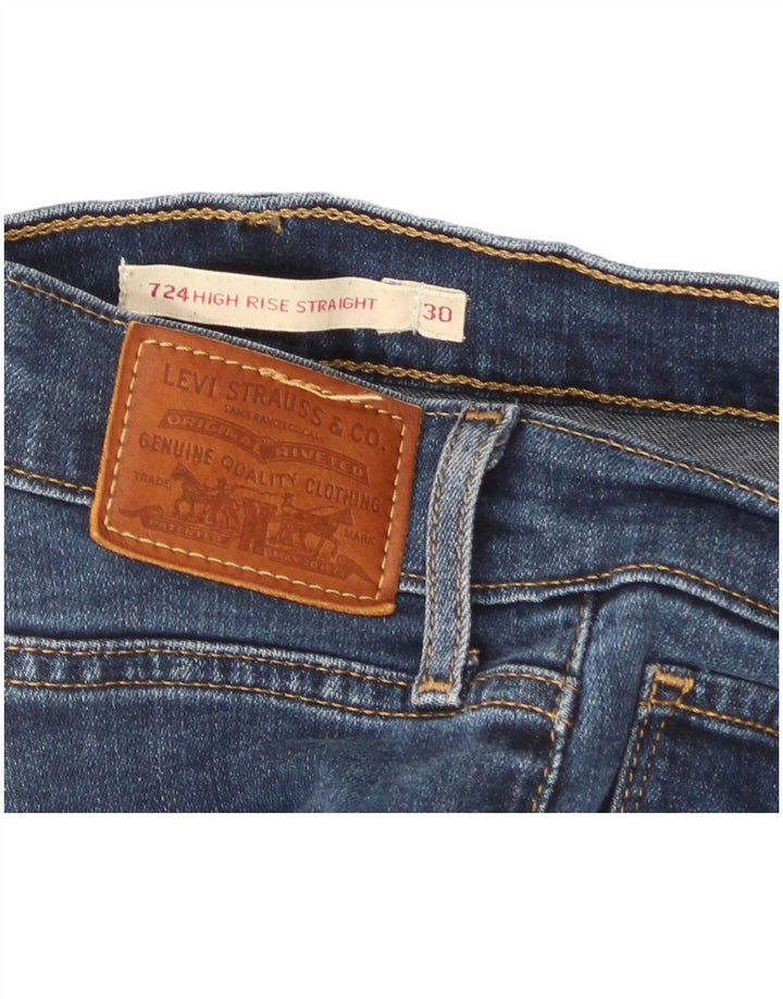 Damskie jeansy Levi's 724 z wysokim stanem i prostym W30 L30 Niebieskie