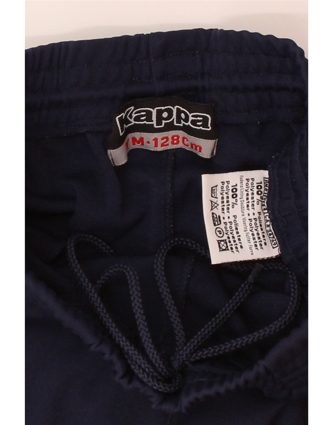 KAPPA Boys Capri Tracksuit Trousers 7-8 Years Medium  Navy Blue Polyester Vintage Kappa and Second-Hand Kappa from Messina Hembry 